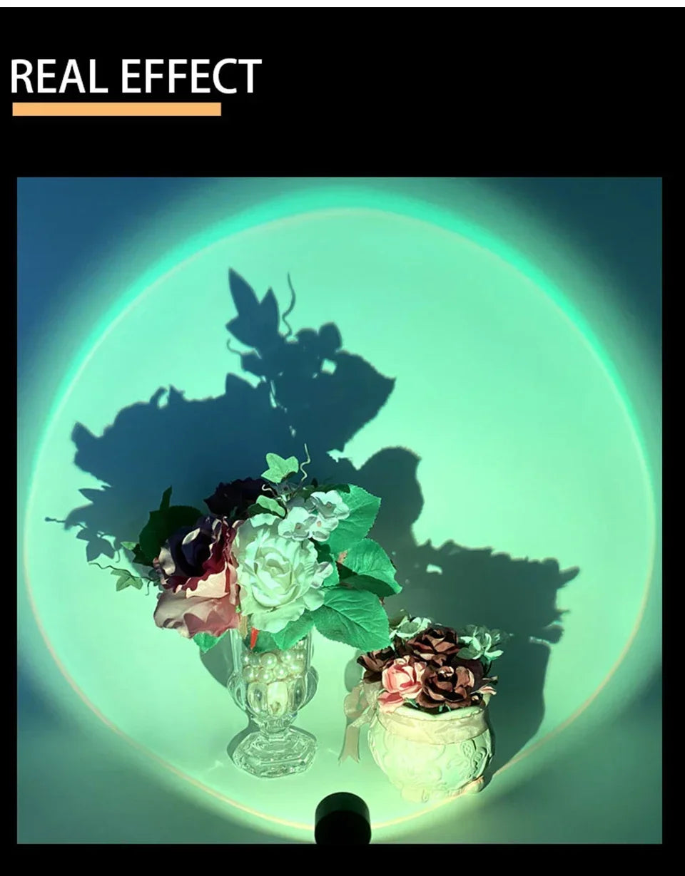 USB Sunset Light LED Rainbow Night Lamp Projector Photography Wall Atmosphere Lamp For Bedroom Home Gift Festival Decor Lighting