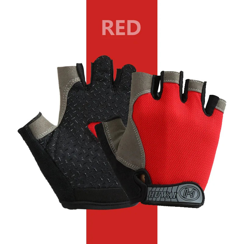 Guantes de ciclismo sin dedos transpirables y antideslizantes para hombres y mujeres