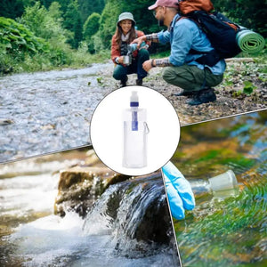 Hot Trend Vault foldable water bottle with built-in filter, ideal for outdoor activities and travel, shown in a compact, flexible design.