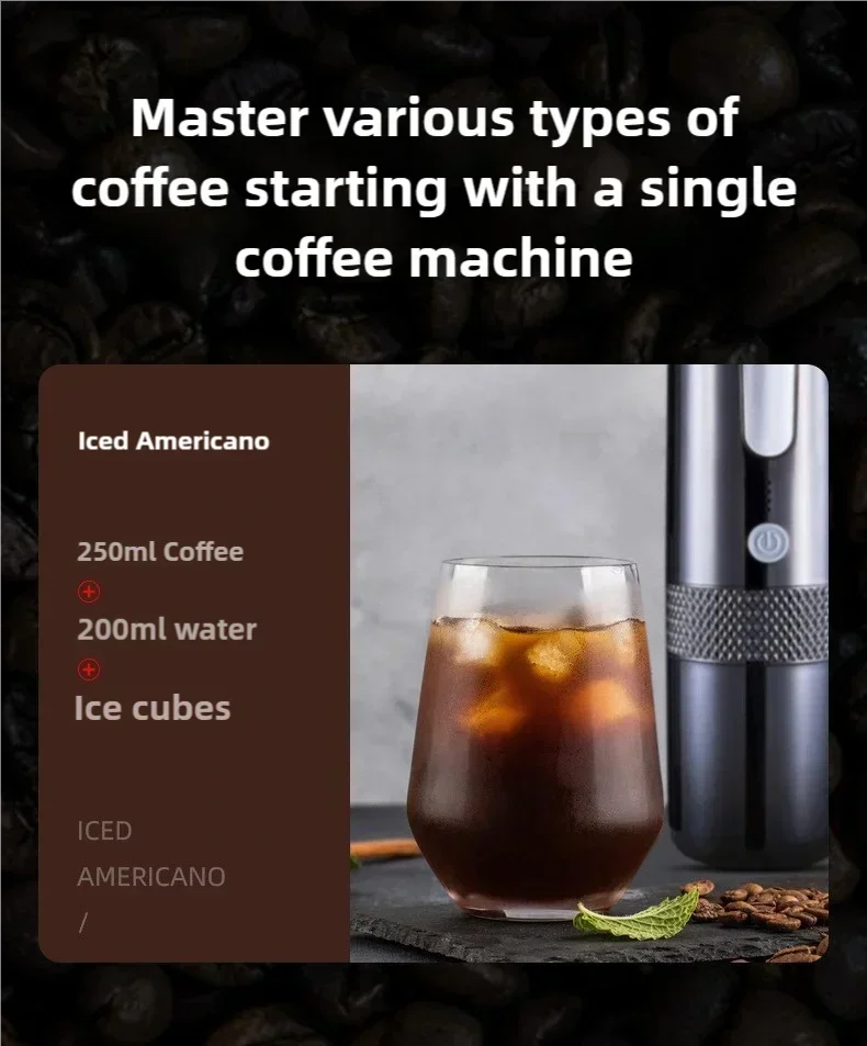 Portable Coffee Maker Electric Capsule Grind-and-Brew Coffee Maker Suitable for Ground Coffee and K-Cup Large Coffee Pods