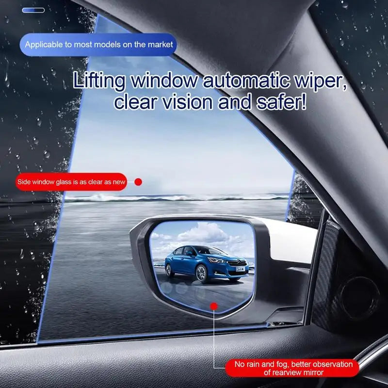 Car Side Window Wiper Driver Side Glass Cleaning Tool Rubber Truck Glass Cleaner Water Mist Removal Tool For Rainy And Foggy Day