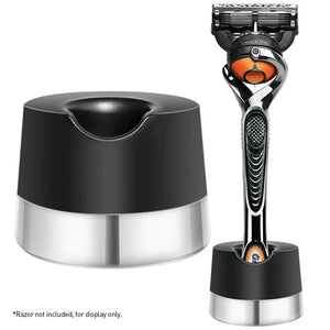 Yunchi Premium shaving stand for Gillette razors, with drainage and drying features, designed for men's grooming by Hot Trend Vault