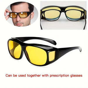 3pcs/set Fashion Night Vision Glasses Women Men Outdoor Sports Driver Anti-Glare For Night Driving Can With Prescription Glasses