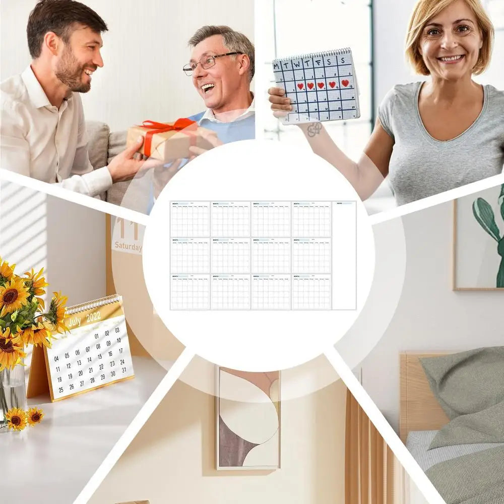 Wall Calendar Erasable Reusable Wall Planner 35X58In Dry-Erase Design Large Erasable Boards For Offices Home &amp; School