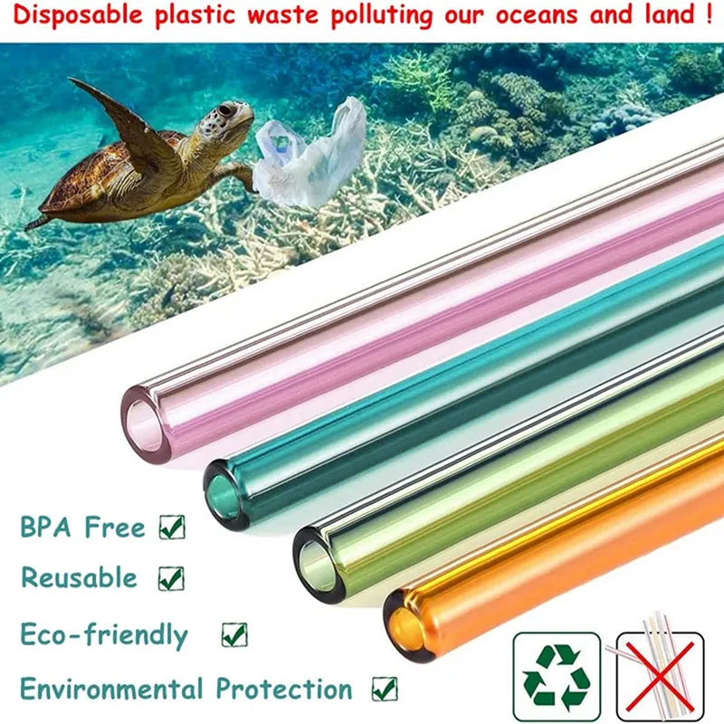 Hot Trend Vault reusable glass straws with cleaning brush, eco-friendly drinking straws for eco-conscious shoppers