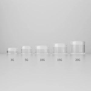 3g/5g/10g/15g/20g Plastic Transparent Empty Makeup Jar Pot Refillable Sample Bottles Travel Face Cream Lotion Cosmetic Container