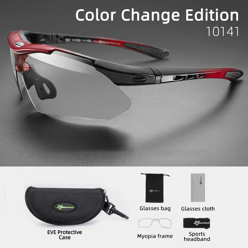 Hot Trend Vault RockBros cycling photochromic glasses with UV400 protection, designed for men outdoor sports and active wear.