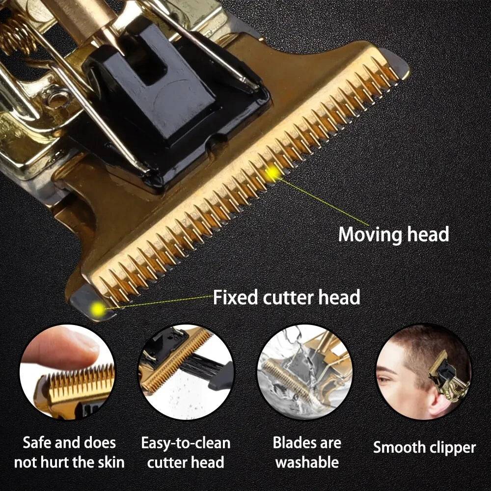 Hot Trend Vault Hair Clipper Pro Vintage T9 Edition with stainless steel blades and fast charging, suitable for home and barber use.