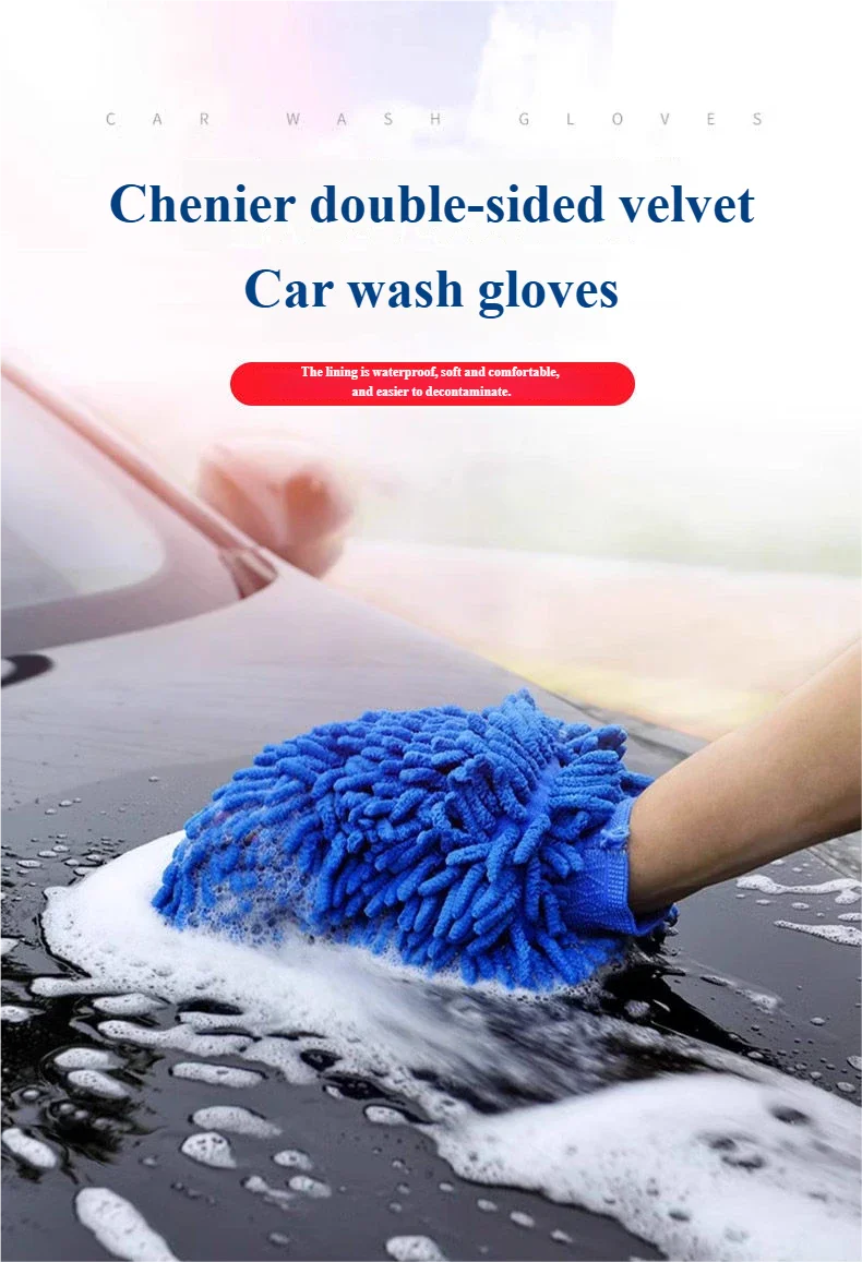 Microfiber Car Washer Sponge Cleaning Car Care Detailing Brushes Washing Towel Auto Gloves Styling Accessories