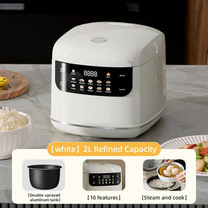 Smart Rice Cooker Compact 2-Liter Capacity Ideal for 1-2People 400W Mini Rice Cooker With Timer Function Perfect for Home or Car