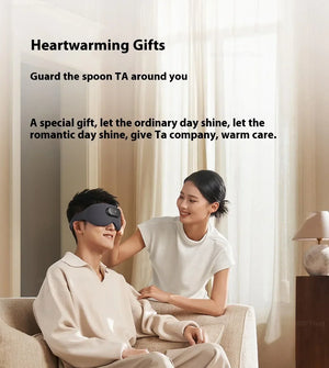 Black MIJIA Smart Massage Eye Mask with vibration feature, designed for home use to block light and relax the eyes.