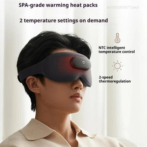 Mijia Smart Massage Eye Mask by Hot Trend Vault in black, featuring vibration and blackout design for relaxing sleep aid.