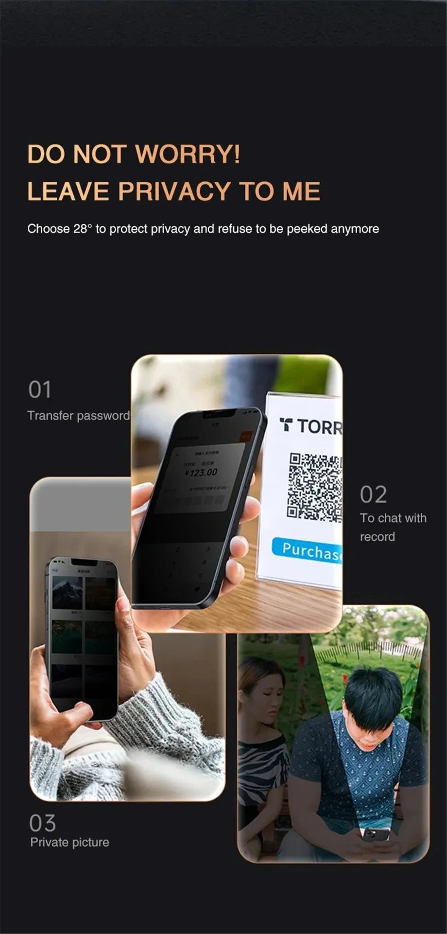 1-2Pcs Full Cover Privacy Screen Protector For IPhone 16 15 13 11 14Pro Max Anti-spy Tempered Glass For iPhone X XS Max XR Glass