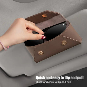 Car Sunglass Holder Glasses Clip Holder For Sun Visor With Magnetic Closure Automotive Eyeglasses Holder Vehicle Visor