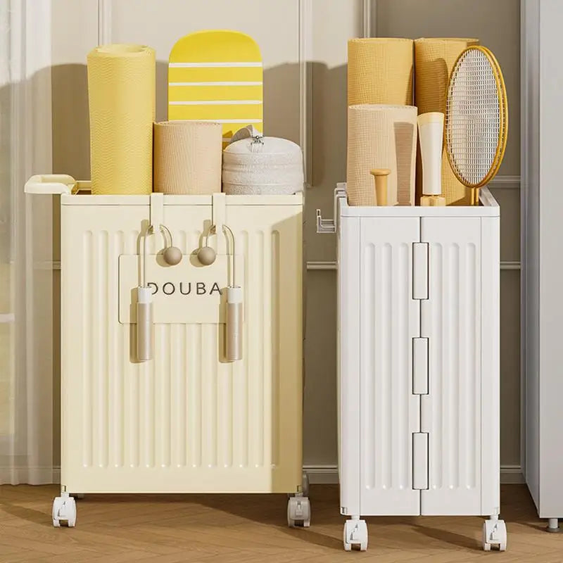 Yoga Mat Storage Folding Workout Equipment Corner Storage Organizer with Wheels Yoga Mat Stand Yoga Mat Holder Gym Organizer