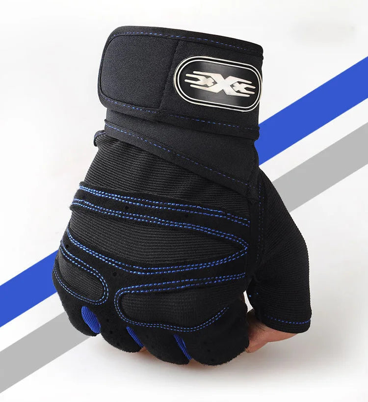 Guantes de levantamiento de pesas a prueba de golpes para hombres y mujeres con soporte para muñecas