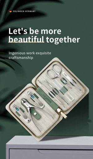 MR.GREEN Manicure Set Pedicure Sets Nail Clipper Stainless Steel Professional Nail Cutter Tools with Travel Case Kit