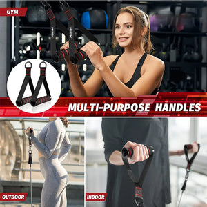 Resistance Bands Handle Bar Attachment Station Fitness Pulley Strap Exercise Home Gym Training Accessories Workout Equipments