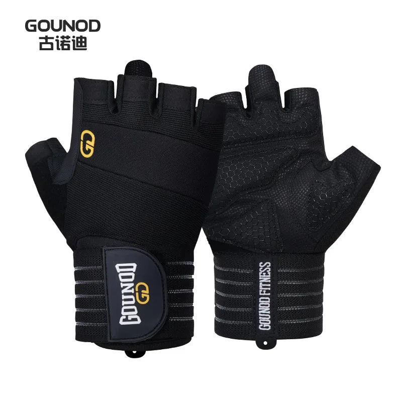 GOUNOD Weightlifting Gloves With Wrist Support Breathable Anti Slip Grip
