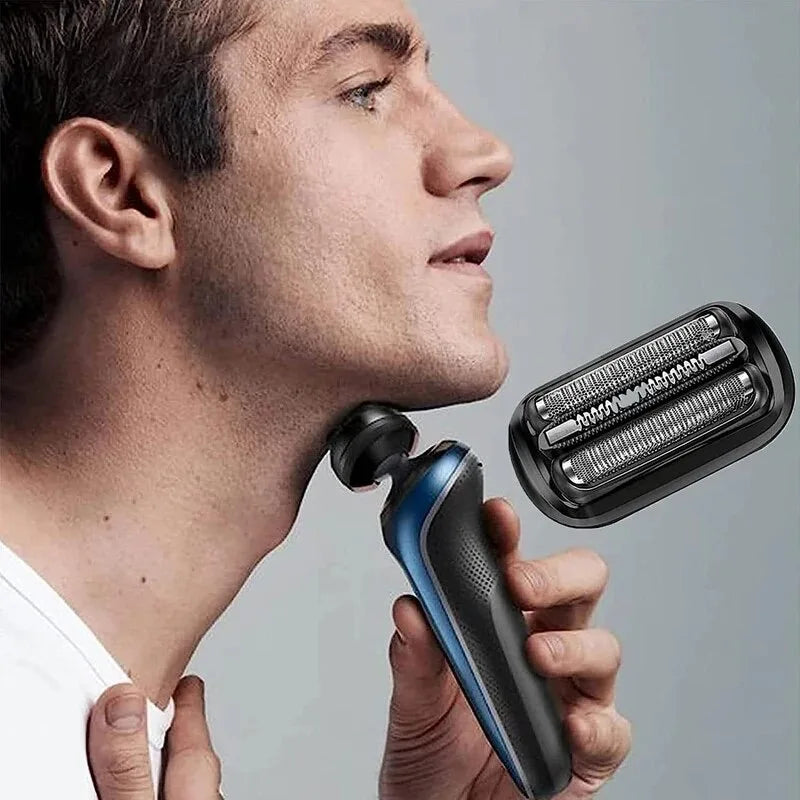 Dutrieux Premium Braun Series 5 men's replacement shaver head with multiple foil blades for a close shave.