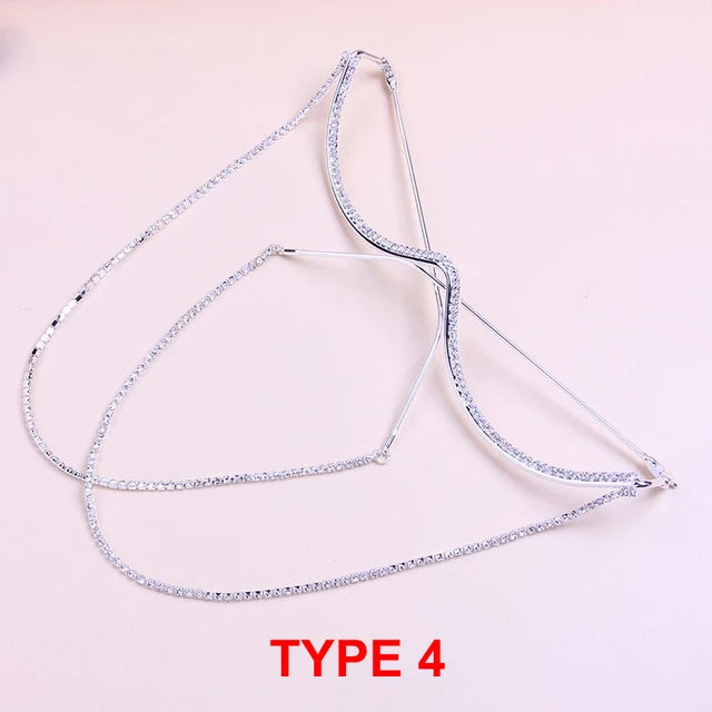 Stonefans Tassel Glasses Frame Women Luxury Retro Sunglasses Bohemian Without Lens Women's Accessories Eyes Glasses Face Jewelry