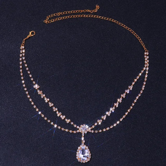 Stone Fans Bling forehead chain for women, crystal bridal headwear with luxurious headpiece design from Hot Trend Vault.