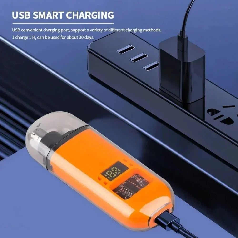 Hot Trend Vault nose hair trimmer with LED light, compact electric grooming tool for travel and daily nose hair trimming.