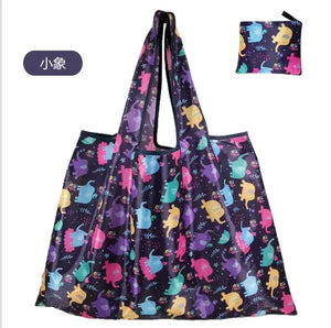 Large eco-friendly foldable shopping tote bag from Hot Trend Vault, washable and durable for women’s reusable grocery shopping.