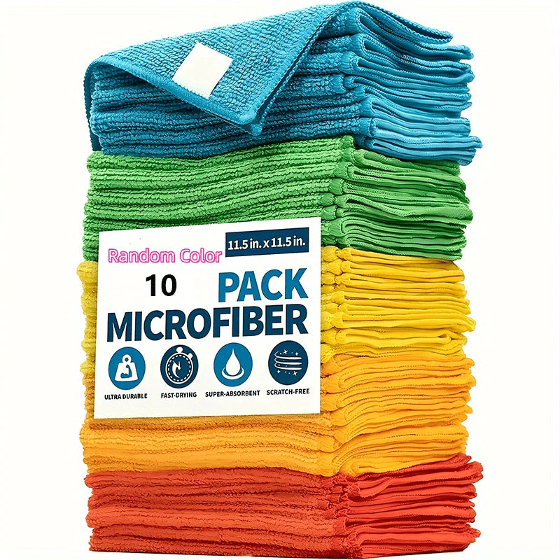 Microfiber Cleaning Cloth Set Household &amp; Kitchen Multi-Purpose Towel, Durable and Absorbent, Bathroom and Furniture, Easily