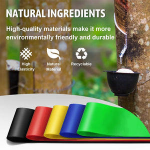 Resistance Bands for Working Out Elastic Exercice Loop Band for Pilates Yoga Starter Set of 5 for Booty Legs Stretch Flexbands