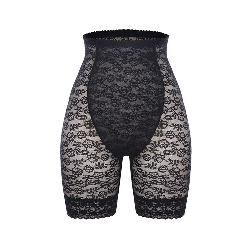 Hot Trend Vault Miss Moly high waisted lace shapewear shorts with firm control for women, showing smooth contouring and comfortable fit.