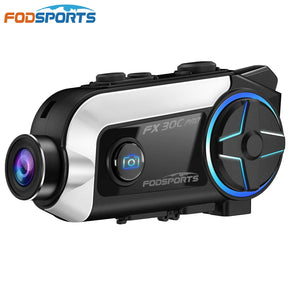 Hot Trend Vault Fodsports FX30C motorcycle Bluetooth headset intercom with HiFi audio, shown with sleek design and control buttons.