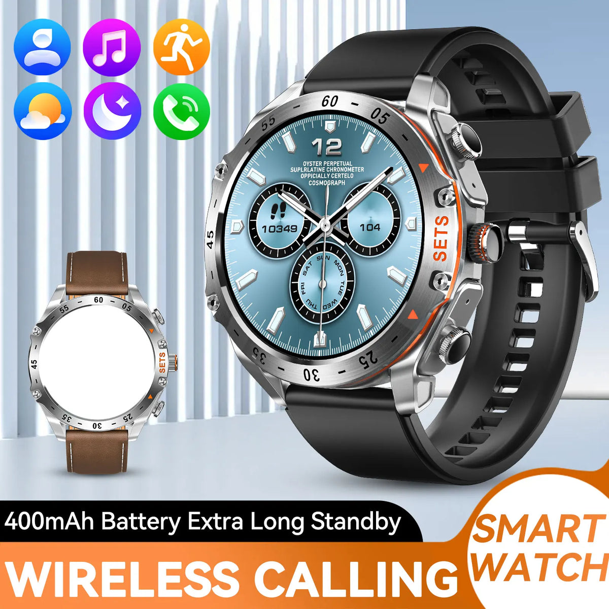 LaNikar New Smart Watches for Men with Earbuds Inside with 100+ Sport Modes and Sport Records Waterproof with iPhone and Android