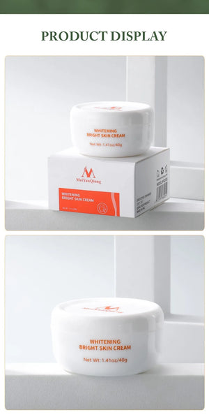 MeiYanQiong Dark Spot Remover Cream for Women with Snail Extract, featuring a sleek jar and smooth cream texture.