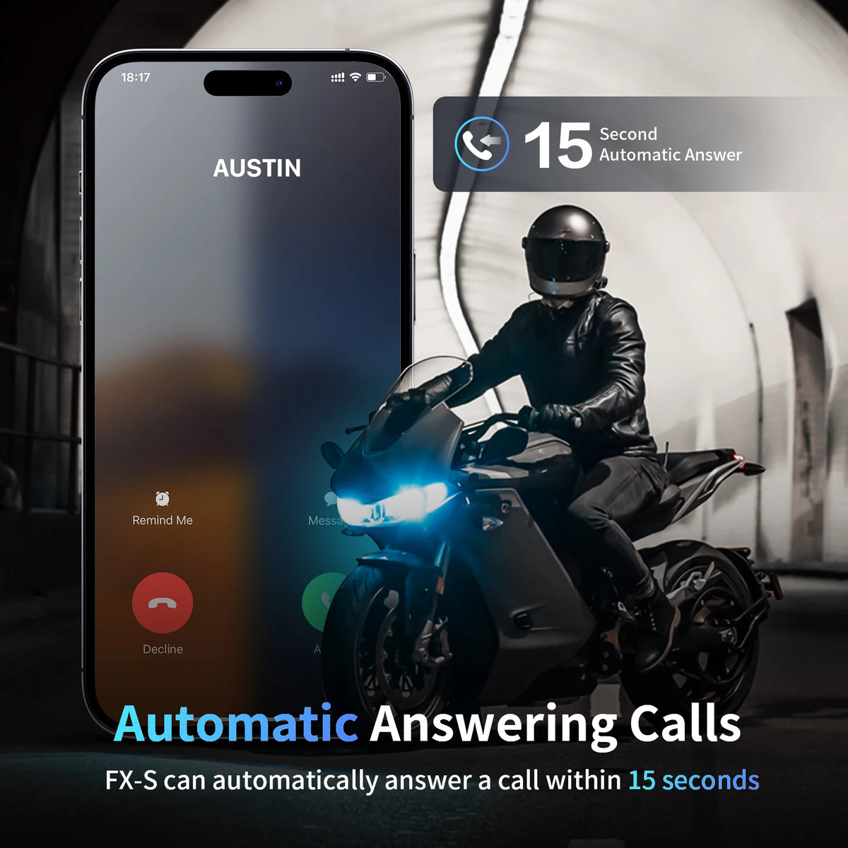 2pcs Fodsports FX-S Motorcycle Intercom Wireless Bluetooth Helmet Headset,1000M,BT5.4