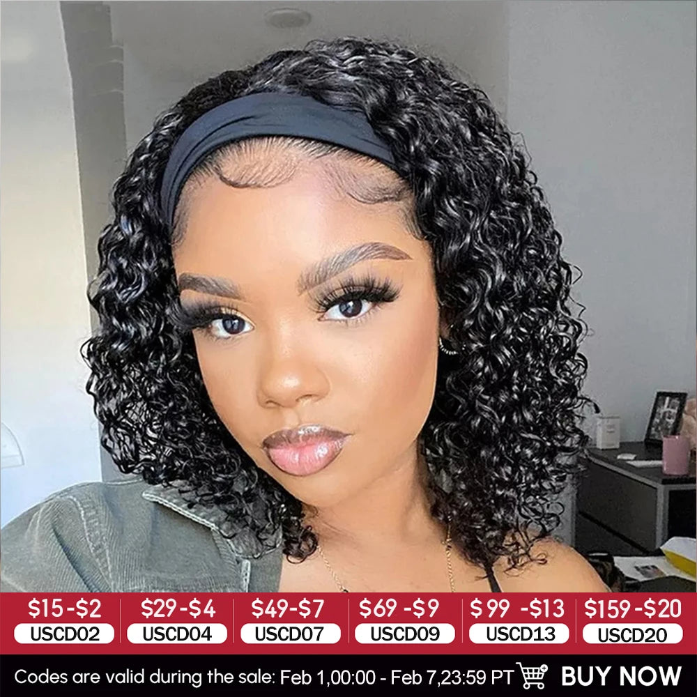 Yarra Remy Brazilian kinky curly headband wig for Black women, featuring natural curly texture and black hair from Hot Trend Vault.