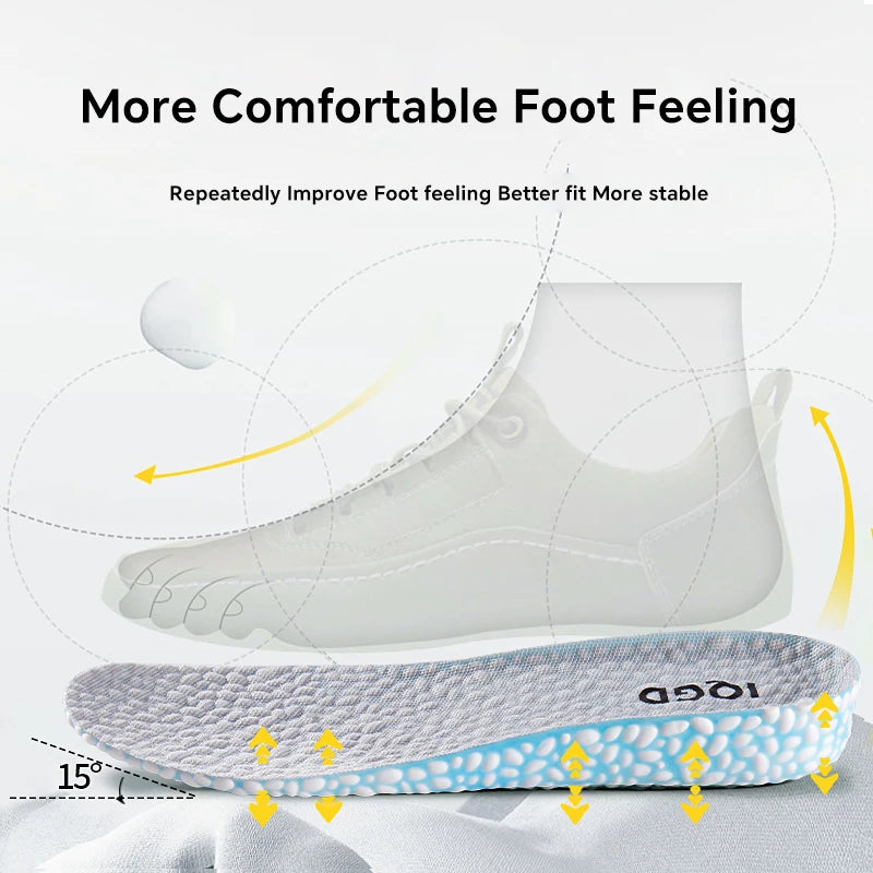 1 Pair EVA Material Invisible Height Increase Insoles For Shoes Breathable Shock Absorption Comfortable For Women Men