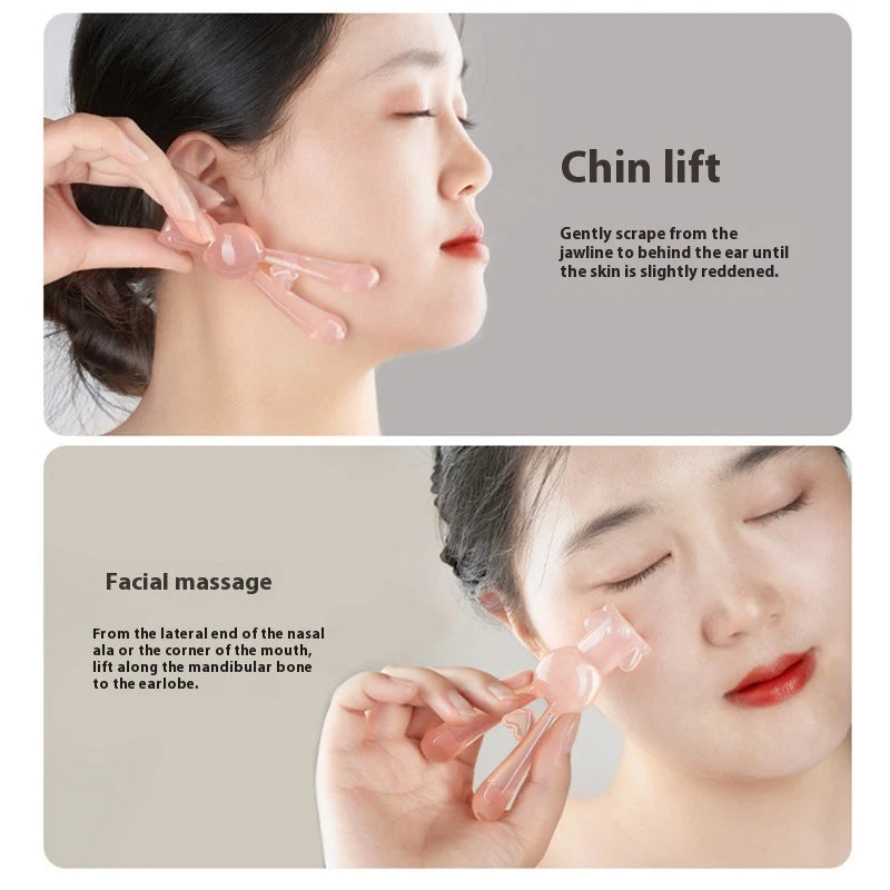 Facial Tools Massage Plate Rabbit Shape Face Lifting Guasha Scraping Massage Reduce Puffiness Nose Lifting Nose Guasha Care
