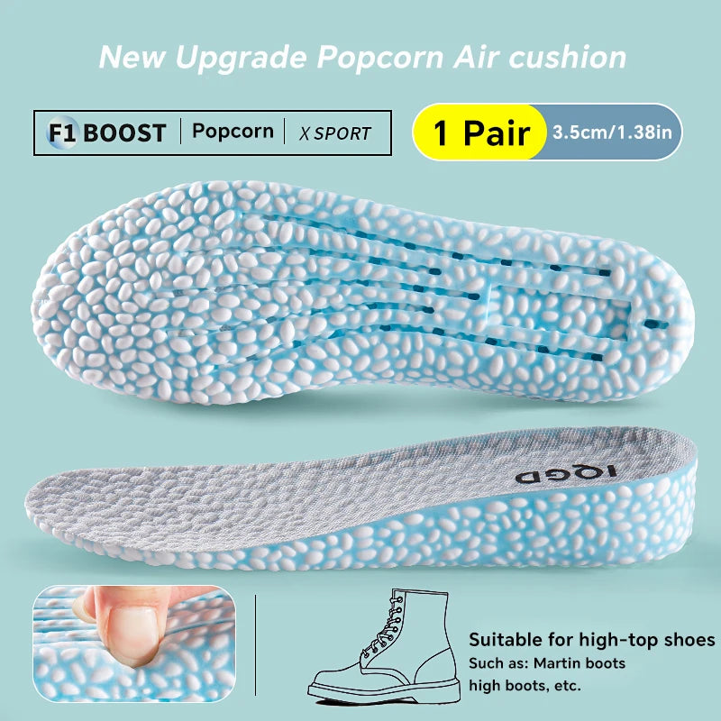 1 Pair EVA Material Invisible Height Increase Insoles For Shoes Breathable Shock Absorption Comfortable For Women Men