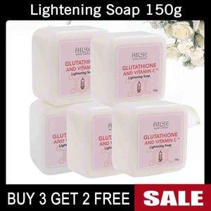 Hot Trend Vault AILKE whitening skin care set with glutathione for all skin types, featuring bottles and skincare products.