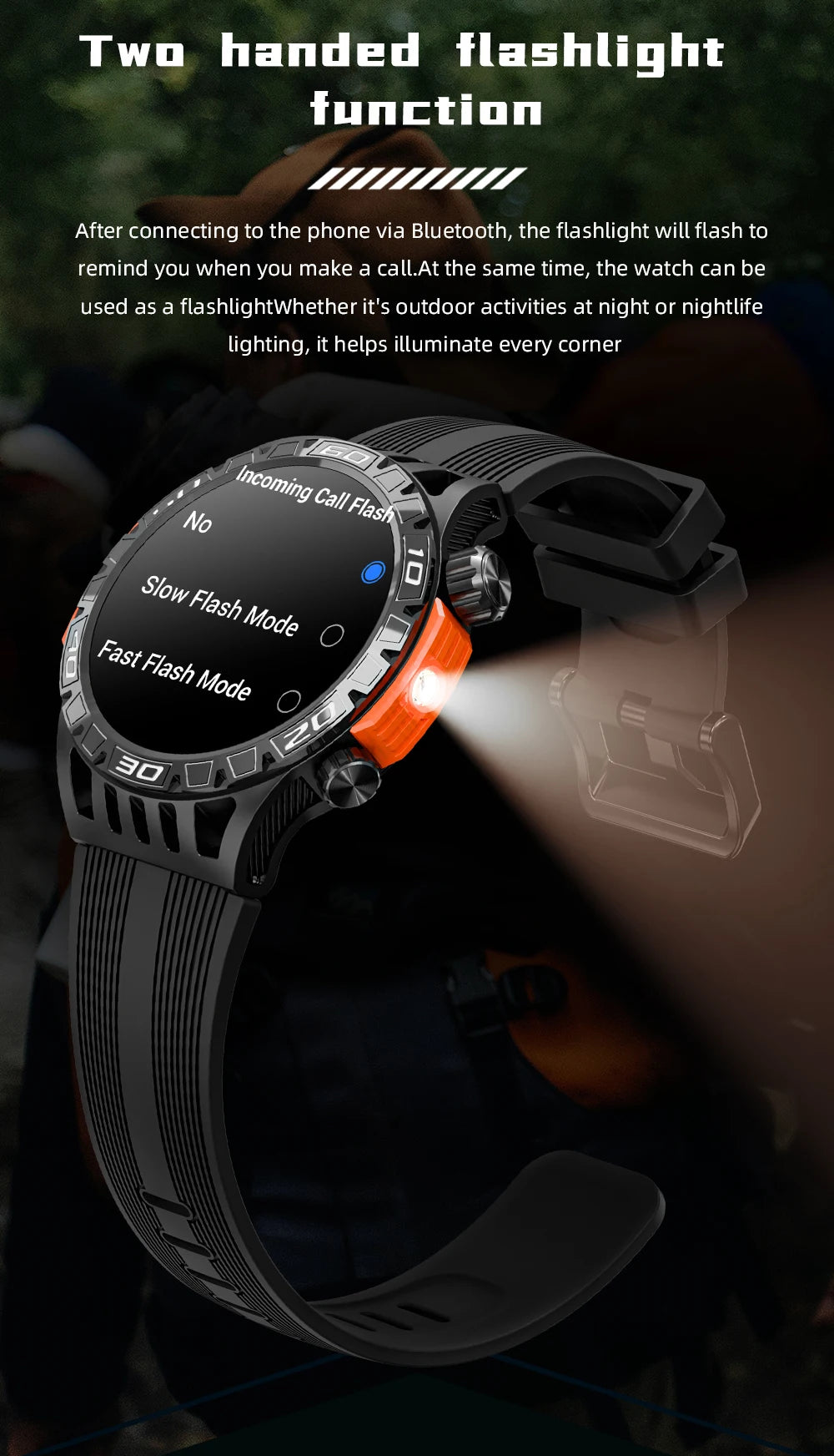 LOKMAT ZEUS 6 PRO Smart Watches Bluetooth Calls Flashlight Waterproof Smartwatches 1.46'' Screen Compass Sport Fitness Tracker