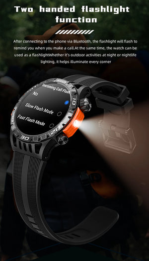 LOKMAT ZEUS 6 PRO Smart Watches Bluetooth Calls Flashlight Waterproof Smartwatches 1.46'' Screen Compass Sport Fitness Tracker