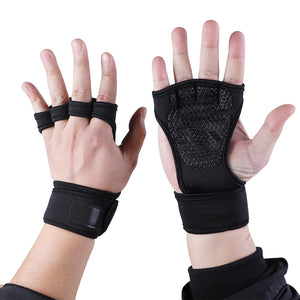 Half Finger Weight Training Gloves for Men Women Fitness Sports Wrist Palm Protector Gloves Anti-slip Gym Cycling Gloves Black