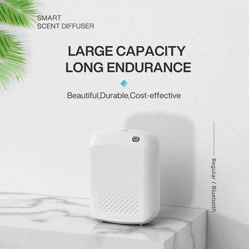 Hot Trend Vault LuxPerfume essential oil diffuser, 400ml wall-mounted design suitable for hotel use, with sleek modern appearance.