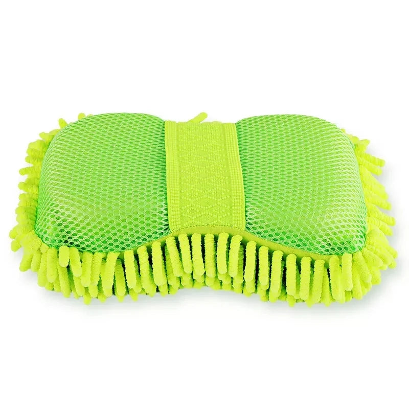 Hot Trend Vault microfiber car wash sponge for auto detailing, showing a close-up of the soft, durable cleaning sponge in use.
