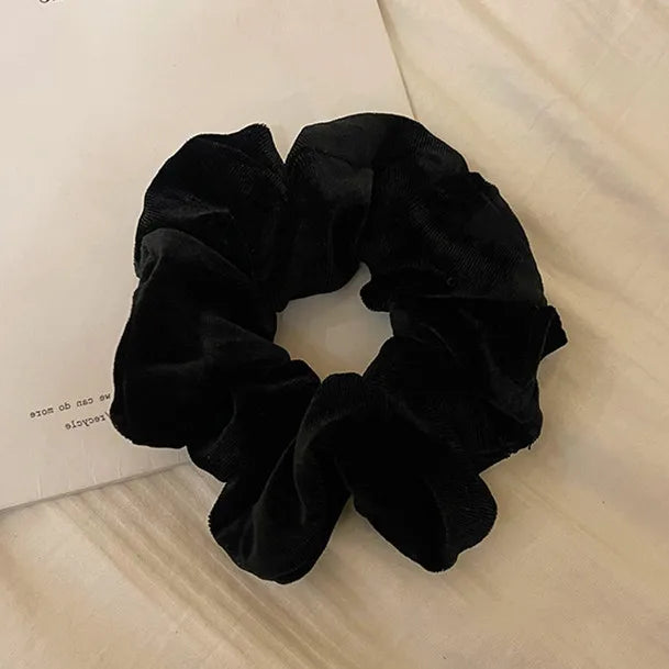Velvet hair scrunchie for women by Hot Trend Vault, large elastic soft cashmere accessory for stylish hair styling