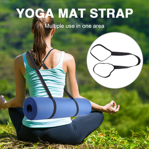 2Pcs Yoga Mat Strap Adjustable Yoga Mat Sling Elastic Yoga Mat Holder Strap Hands-Free Yoga Mat Carrying Strap for All Mat Sizes