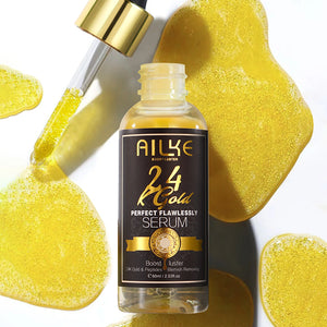 Close-up of AILKE 24K Gold Collagen Whitening cream jar from Hot Trend Vault, showcasing the luxurious gold packaging.