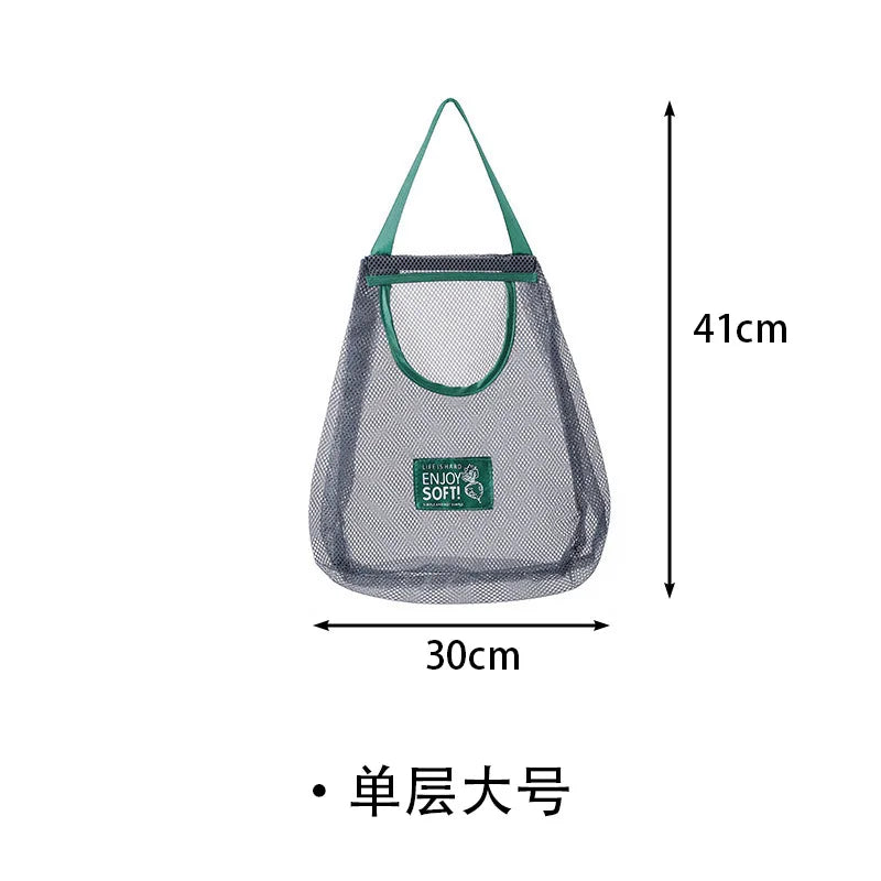 Hot Trend Vault reusable mesh storage bag for kitchen, hanging net bag for onions, garlic, and potatoes.