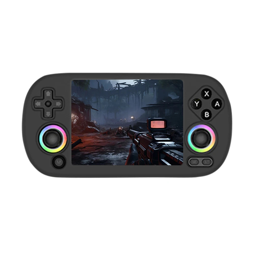 Silicone Case Protective Cover HD Tempered Glass Screen Protector for ANBERNIC RG40XX H Soft Skin Cover Case with Lanyard